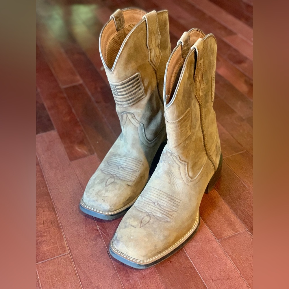 ARIAT MENS PATRIOT II AMERICAN FLAG WESTERN PERFORMANCE BOOTS - BROAD SQUARE TOE